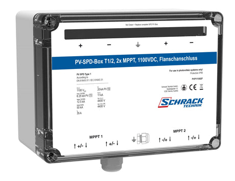 Foto: PV-SPD-Box T1/2, 2x MPPT, 1100VDC, Flanschanschluss
