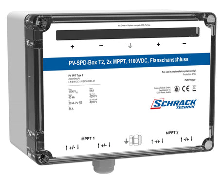 Foto: PV-SPD-Box T2, 2x MPPT, 1100VDC, Flanschanschluss