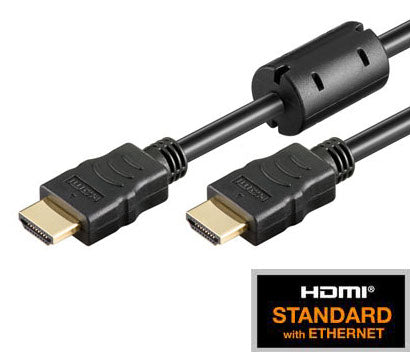 HDMI 1.4 Kabel, 2x HDMI19 Typ A Stecker, Ferrit/Gold, 15m
