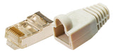 RJ45 Stecker Cat.5e geschirmt inklusive Tülle grau, 100 Stk.