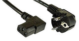 Netzkabel Schuko - C13 (Kaltgeräte) 90°, schwarz, 5m