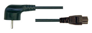 Netzkabel Schuko - C5 (Triangle), schwarz, 1,8m