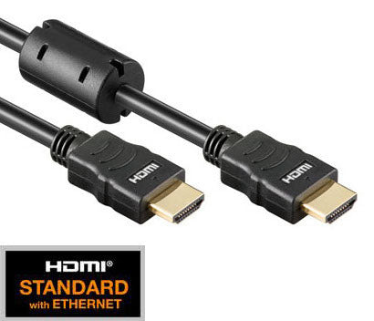 HDMI 1.4 Kabel, 2x HDMI19 Typ A Stecker, Ferrit/Gold, 5,0m