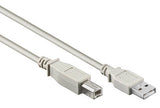 USB 2.0 A-B Kabel, A Stecker-B Stecker, 2,0m, Grau