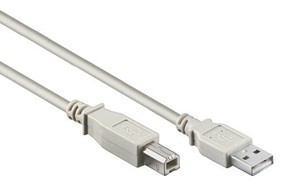 USB 2.0 A-B Kabel, A Stecker-B Stecker, 5,0m, Grau