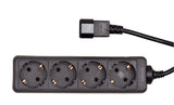 Netzleiste für USV, 4x Schuko, 10A, 1,1m Kabel, schwarz