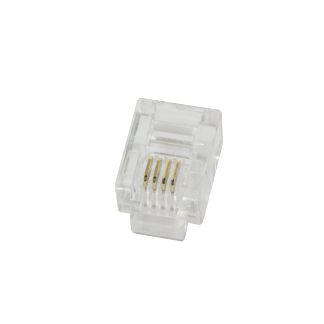 RJ11 Stecker zum Crimpen, ungeschirmt 6/4, Telefon, 100 Stk