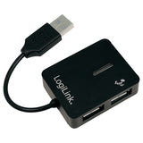 USB 2.0 Hub 4-Port, Smile, max. 480MBit, schwarz