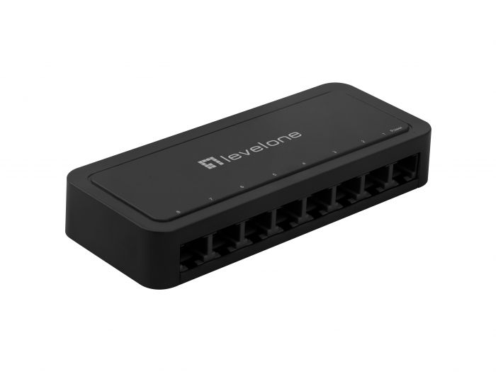 Switch 8xRJ45 10/100, Leise, Lüfterlos, externes Netzteil