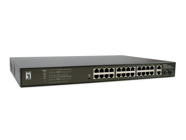 Switch 24xRJ45 1000 (PoE+) + 2xSFP/RJ45 1000, 19" 390W