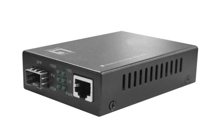 Medienkonverter 1x RJ45 10/100/1000 -1x LWL SFP-Slot, 30WPoE