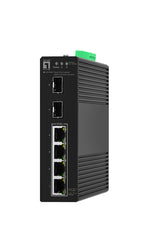 Hutschienen Switch 4xRJ45 PoE 1000 + 2xSFP, ohne Netzteil