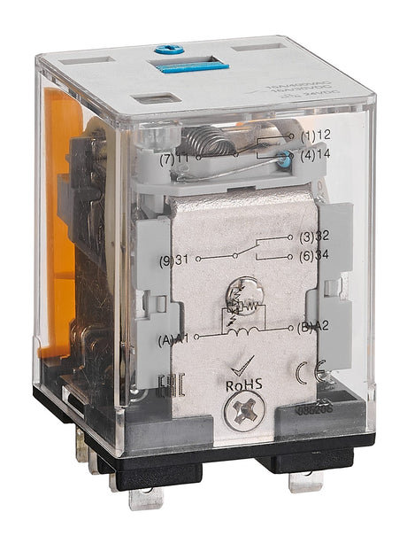 Leistungsrelais, 3 Wechsler, 16A, 12VDC, mit LED