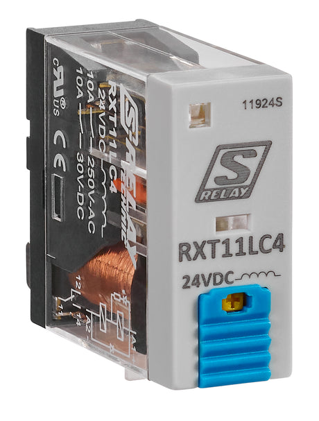 Schmales Industrierelais, 1 Wechsler, 24VDC, 10A, LED und FD