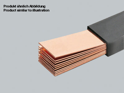 Lamellierte Kupferschiene, 6x15,5x0,8 isoliert, 350A, 2m