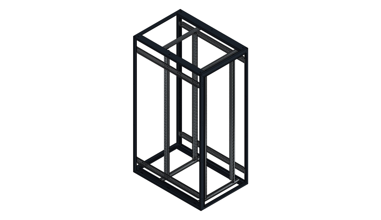 SORAX 19" Servergrundrack, RAL9005, B=800xT=1.200xH=2.000mm