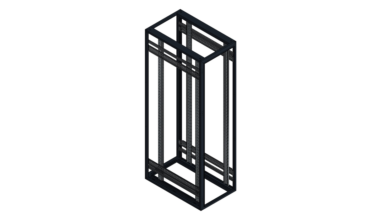 SORAX 19" Servergrundrack, RAL9005, B=600xT=1.000xH=2.200mm