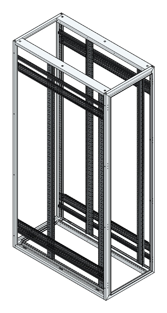 SORAX 19" Servergrundrack, RAL7035, B=600xT=1.200xH=2.200mm