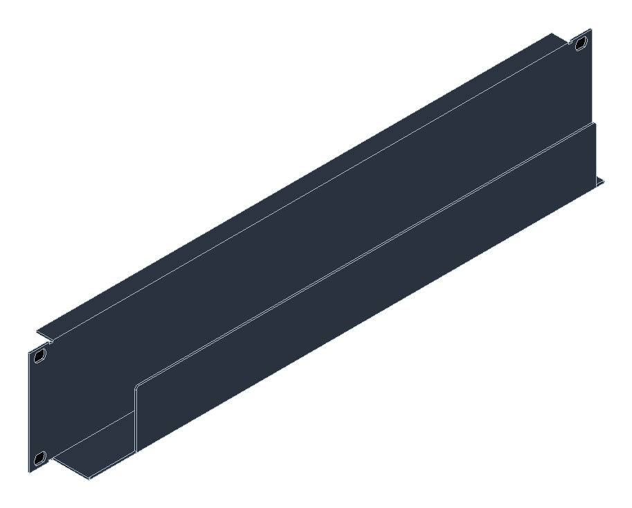 SORAX Kabelwanne 600mm, 2HE, RAL9005