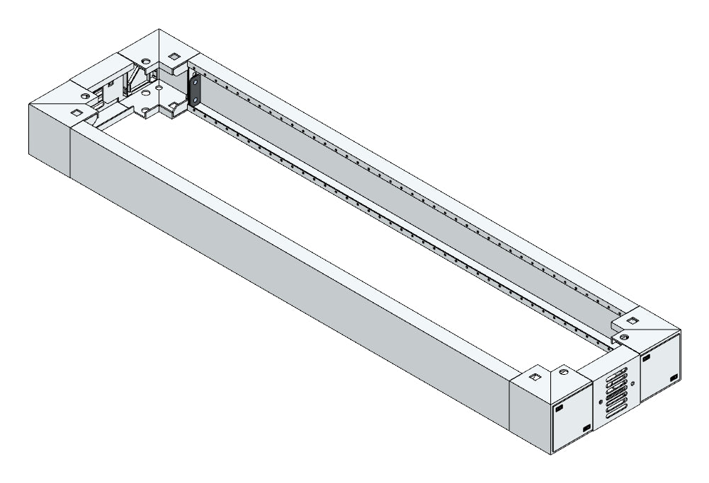 SORAX Sockel, belüftet, B=300xT=1.200xH=100mm, RAL7035