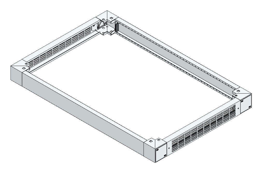 SORAX Sockel, belüftet, B=800xT=1.200xH=100mm, RAL7035