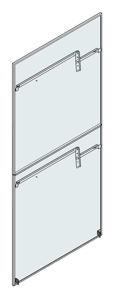 SORAX Seitenwand T=1.000xH=2.000mm, RAL7035, geteilt