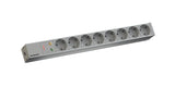 19" Netzleiste, 1HE, 8xSchuko, 1xSPD, 2m, CEE7/7