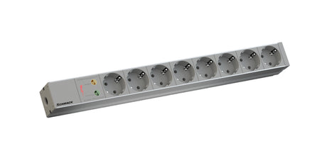 19" Netzleiste, 1HE, 8xSchuko, 1xSPD, 2m, CEE7/7