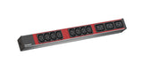 19" Netzleiste, 1HE, 8xC13, 3xC19, 2m, C20, rot