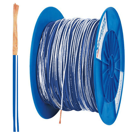 Spule H05V-K (Ysf) 0,75mm² blau/weiß, feindrähtig