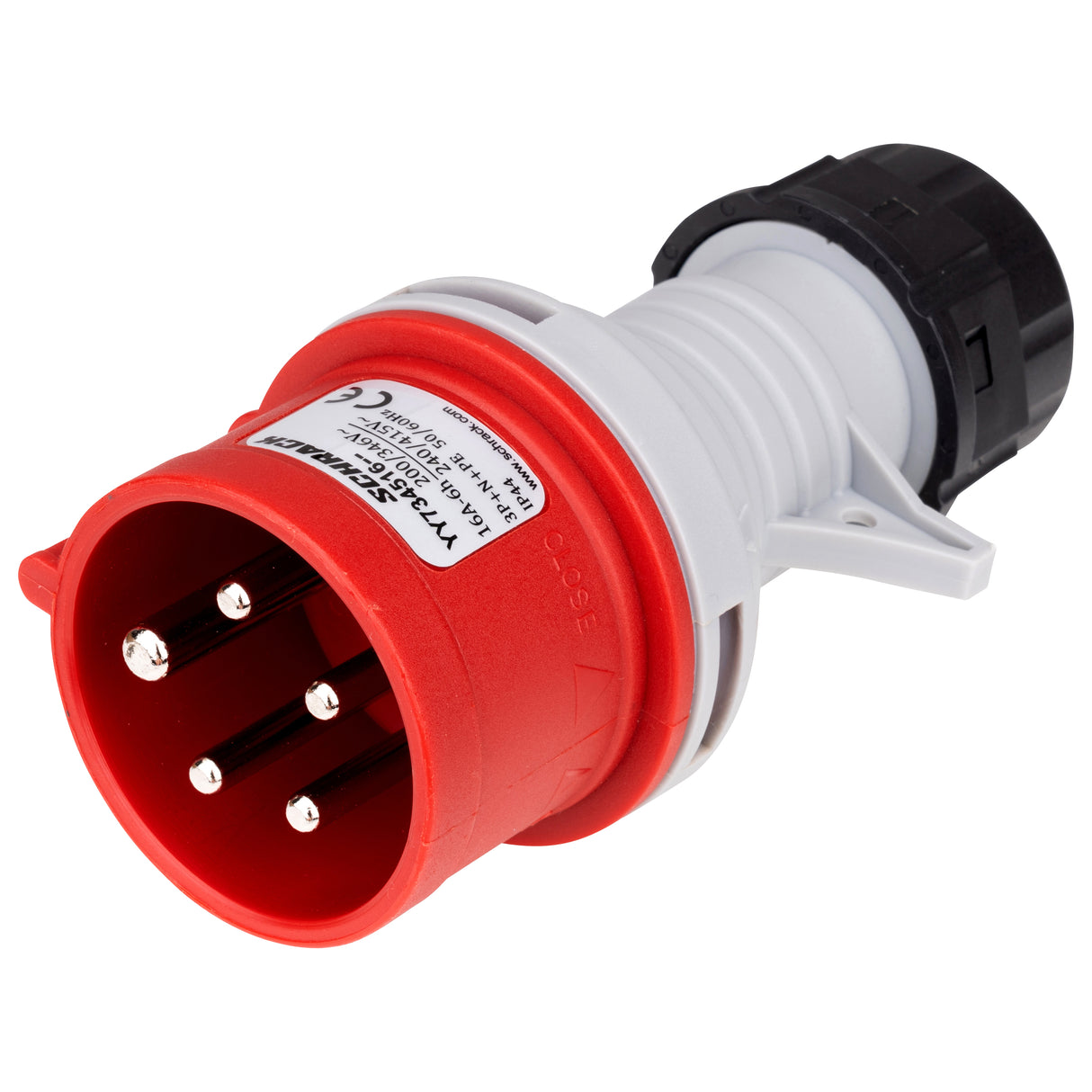 CEE-Stecker, mit Phasenwender, 5-polig, 16A, 400V, IP44