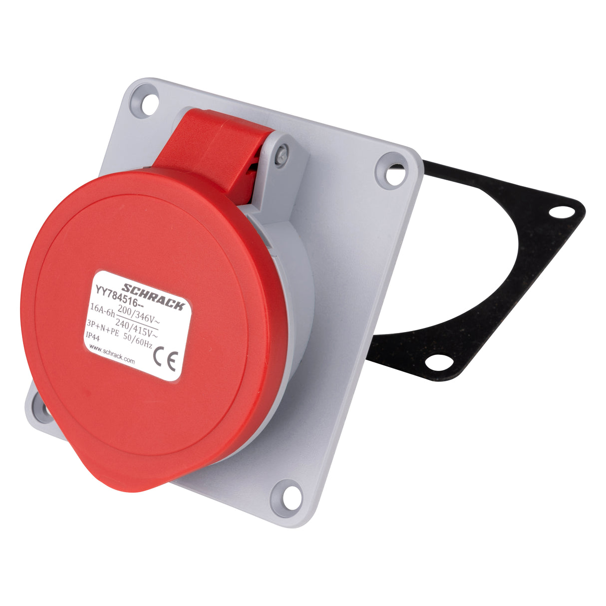 CEE-Anbaudose, 5-polig, 16A, 400V, IP44, Winkel 15°