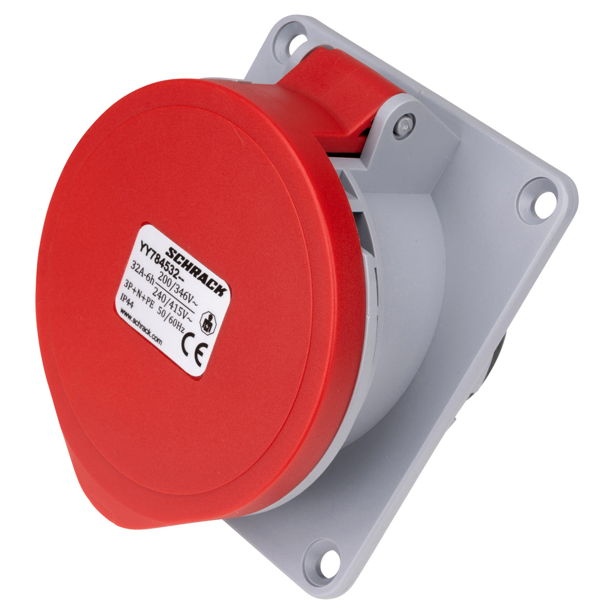 CEE-Anbaudose, 5-polig, 32A, 400V, IP44, Winkel 15°