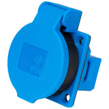 Foto: Schukosteckdose mit Deckel, 16A, IP54, blau, Schraubklemmen