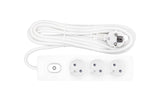 Steckdosenl. Erdungsstift 3-fach, Shut/Schalter, 5m Kabel, w