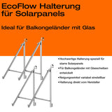 Balkonkraftwerk-Halterung für Glasgeländer
