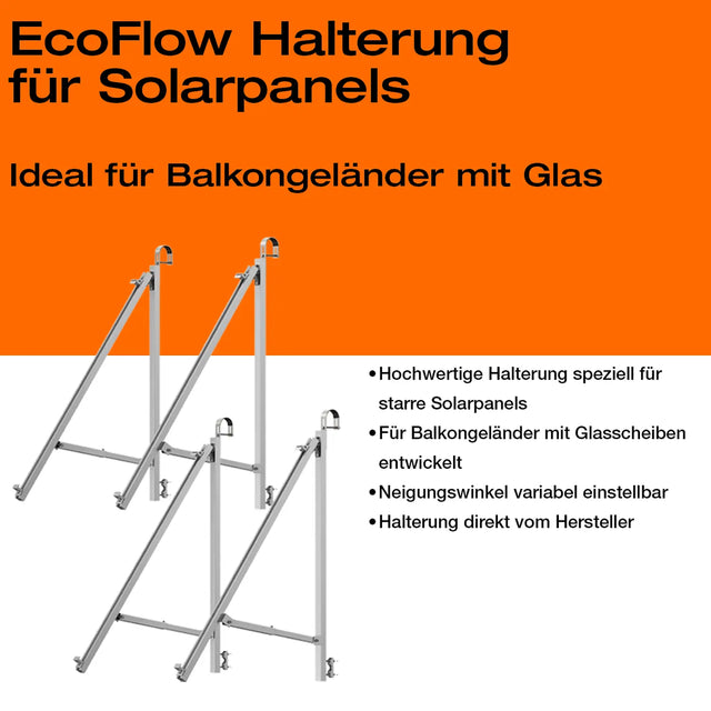 Balkonkraftwerk-Halterung für Glasgeländer