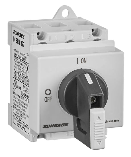 Hauptschalter 3-polig, Reiheneinbau, 63A, 22kW