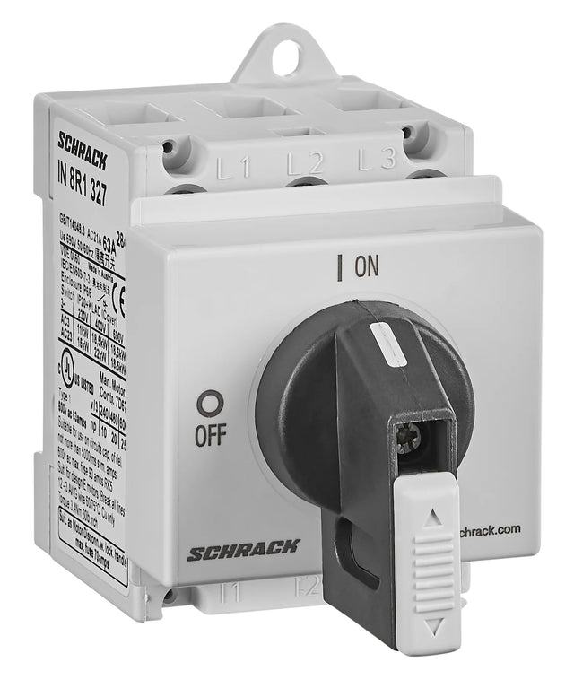 Hauptschalter 3-polig, Reiheneinbau, 63A, 22kW