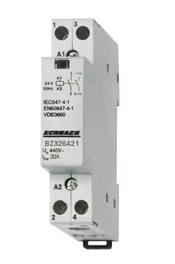 Installationsschütz 20A, 1 Schließer + 1 Öffner, 24VAC 1TE