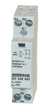 Installationsschütz 20A, 2Ö, 24VAC 1TE