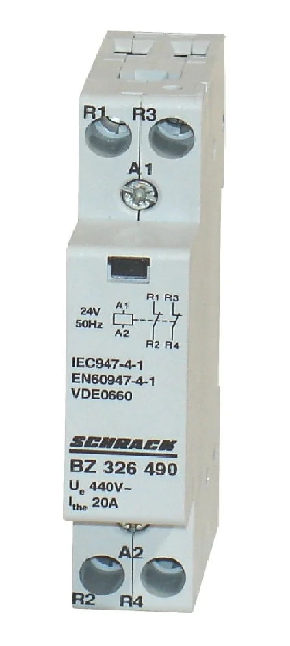Installationsschütz 20A, 2Ö, 24VAC 1TE