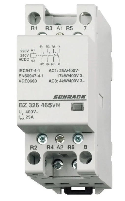 Installationsschütz 25A, 1S+3Ö,230VACDC 2TE