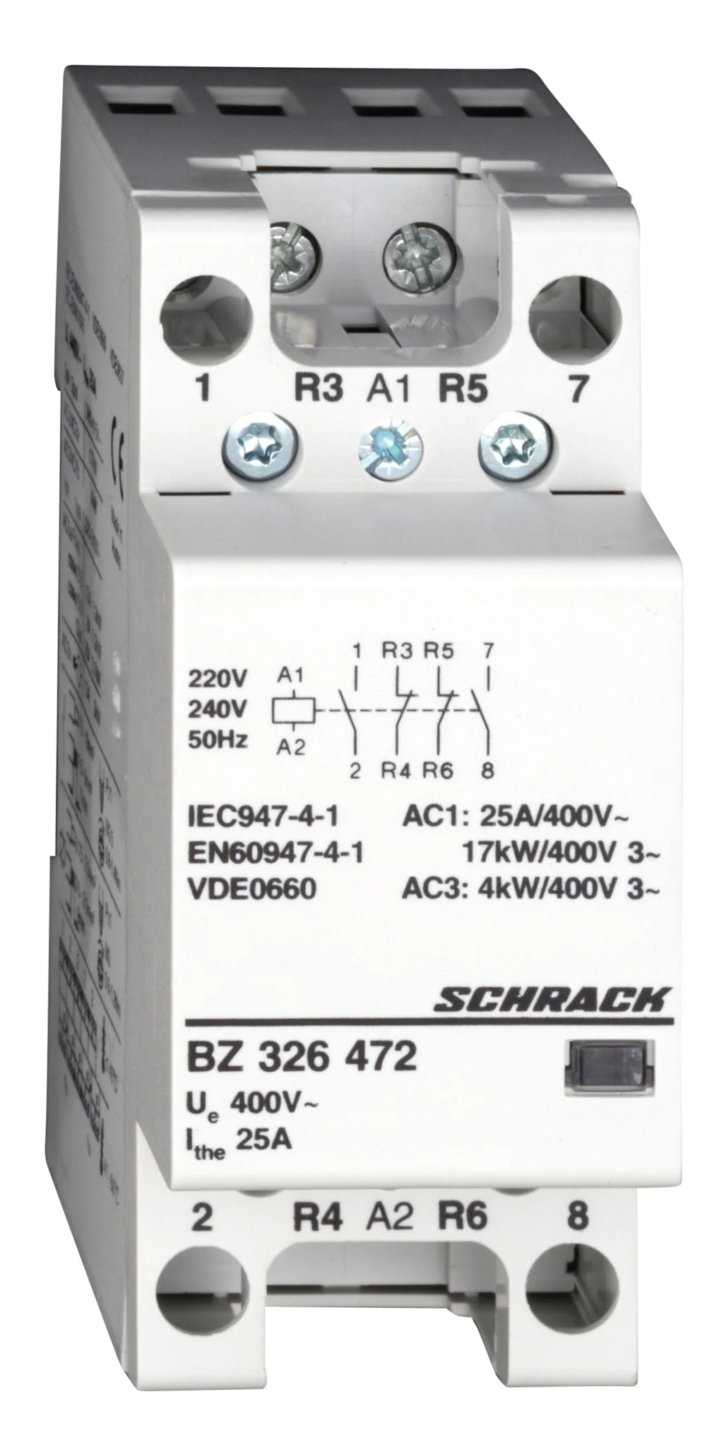 Installationsschütz 25A, 2S+2Ö, 230VAC 2TE