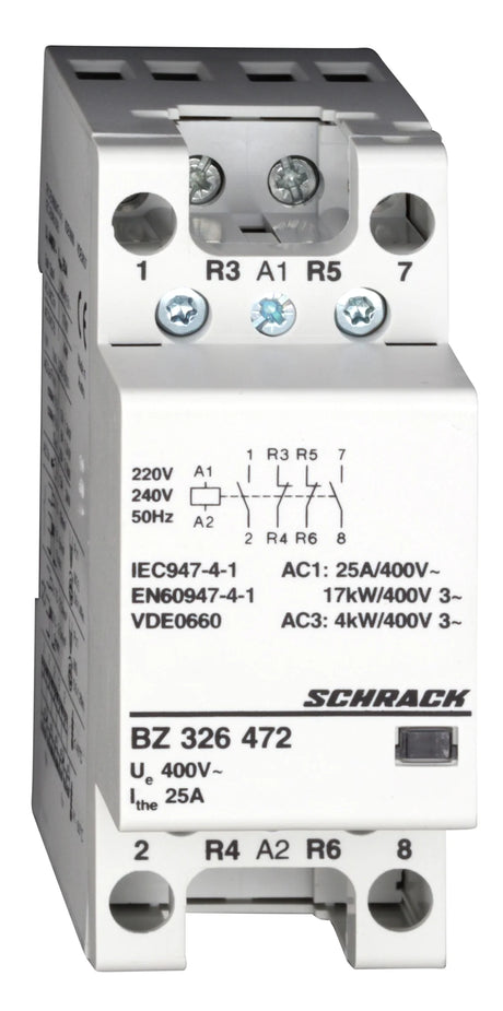 Installationsschütz 25A, 2S+2Ö, 230VAC 2TE