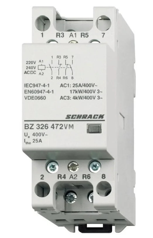 Installationsschütz 25A, 2S+2Ö 230VACDC 2TE
