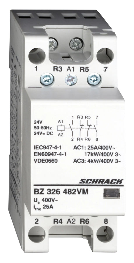 Installationsschütz 25A, 2S+2Ö, 24VACDC 2TE