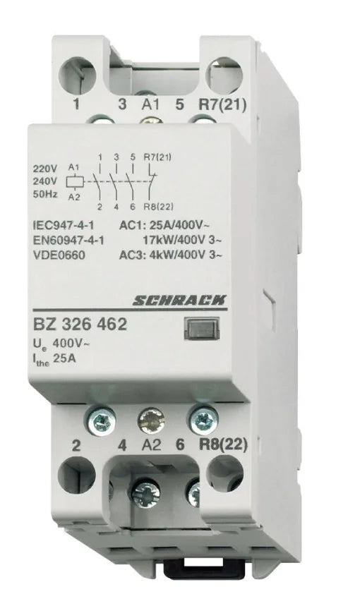 Installationsschütz 25A, 3S+1Ö, 24VAC 2TE