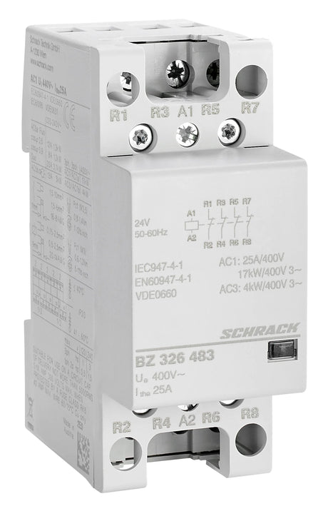 Installationsschütz 25A, 4Ö, 24VAC 2TE