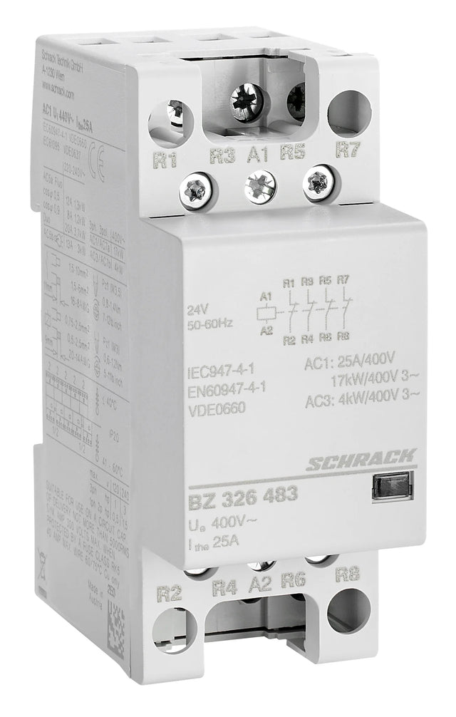 Installationsschütz 25A, 4Ö, 24VAC 2TE